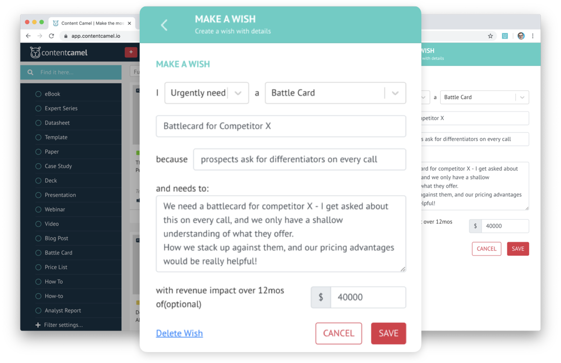 Sales Content Request process