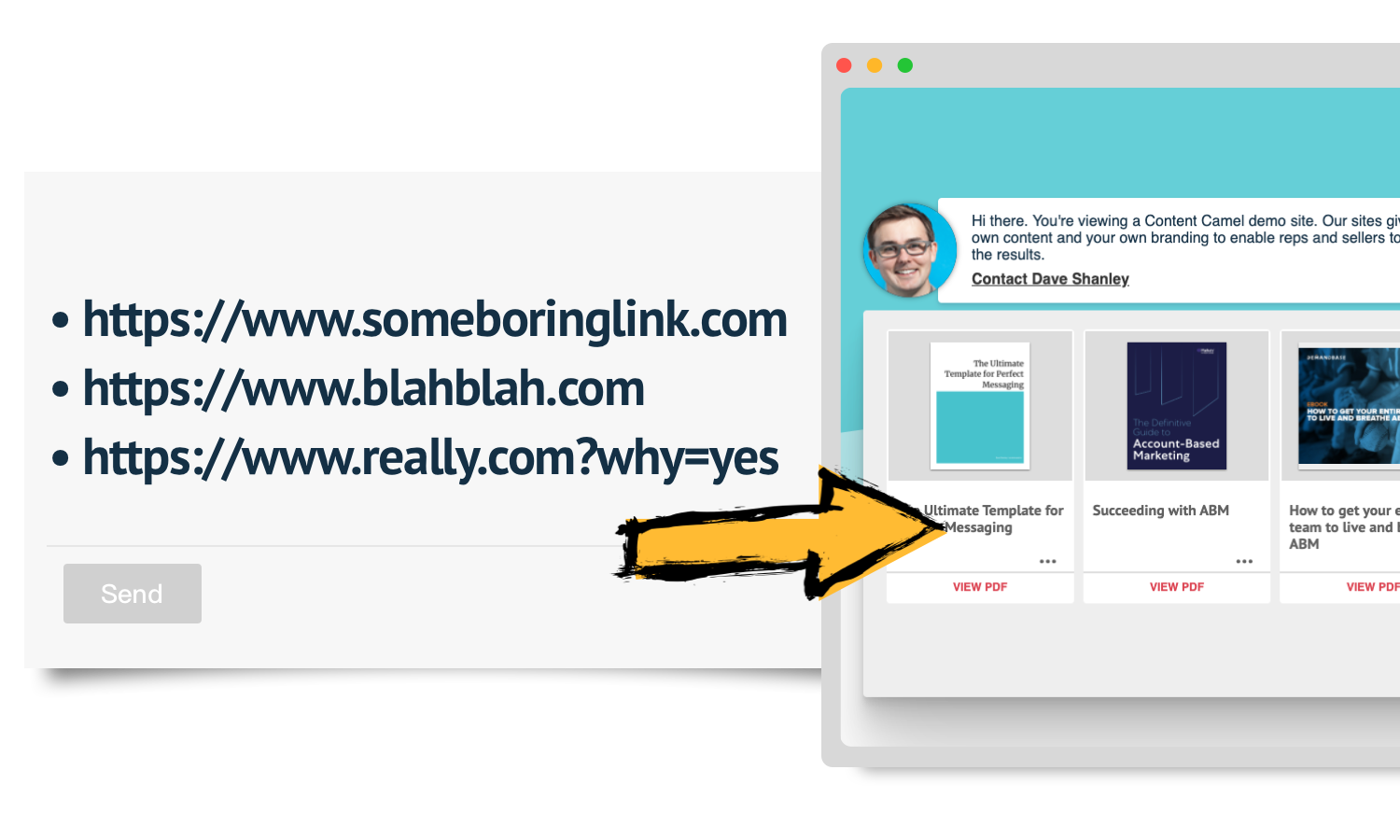 Change boring links into an engaging buyer experience