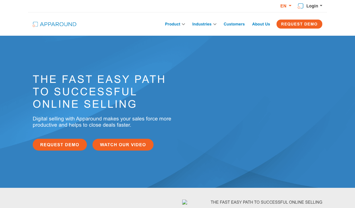 Apparound sales tool homepage image