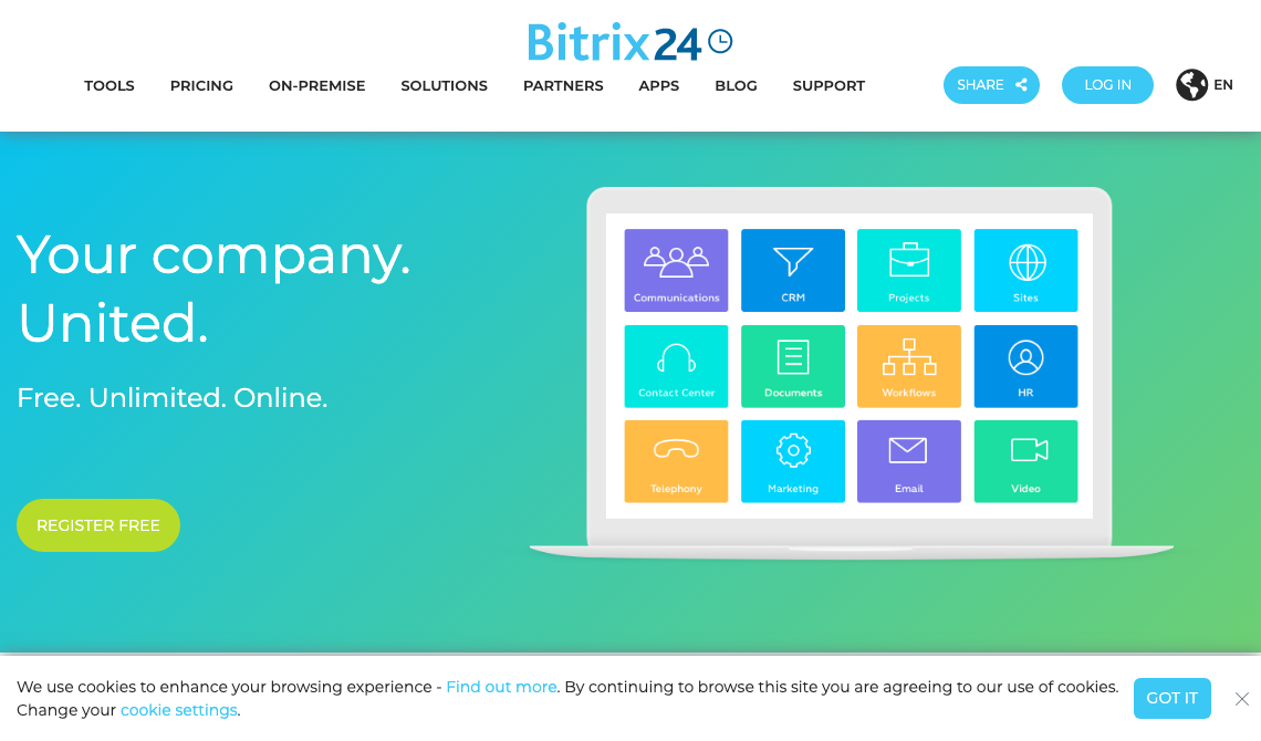 Bitrix24 sales tool homepage image