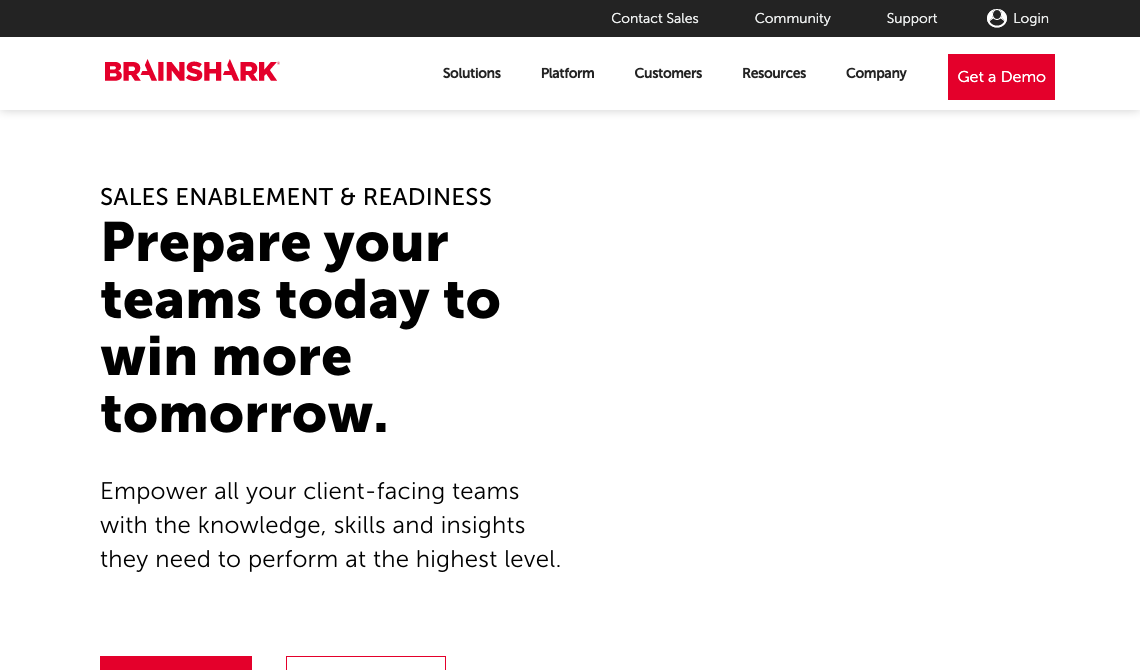 Brainshark sales tool homepage image