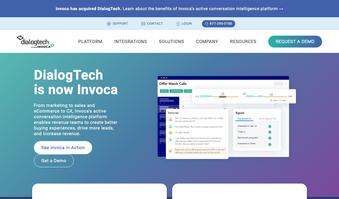 DialogTech sales tool homepage image