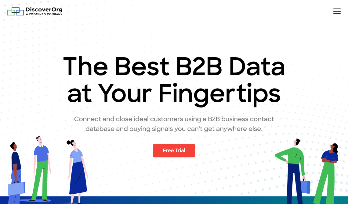 DiscoverOrg sales tool homepage image