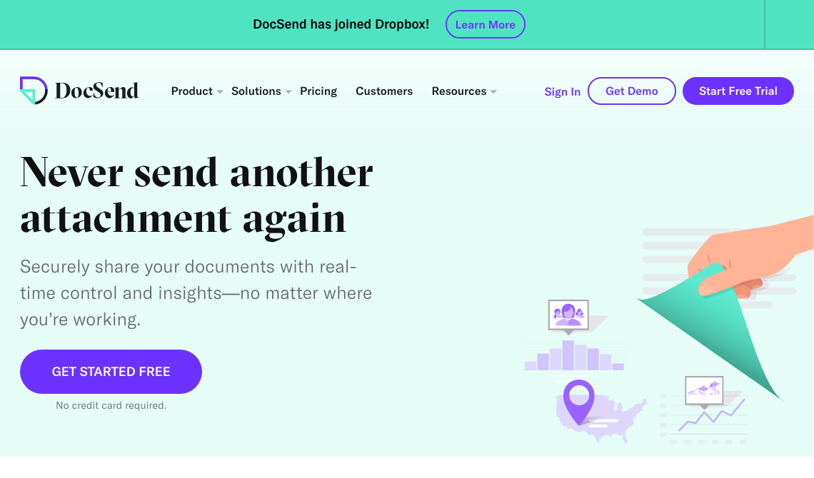 DocSend sales tool homepage image