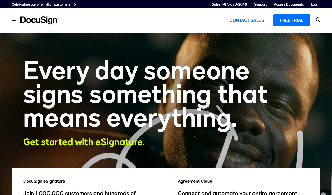 DocuSign sales tool homepage image