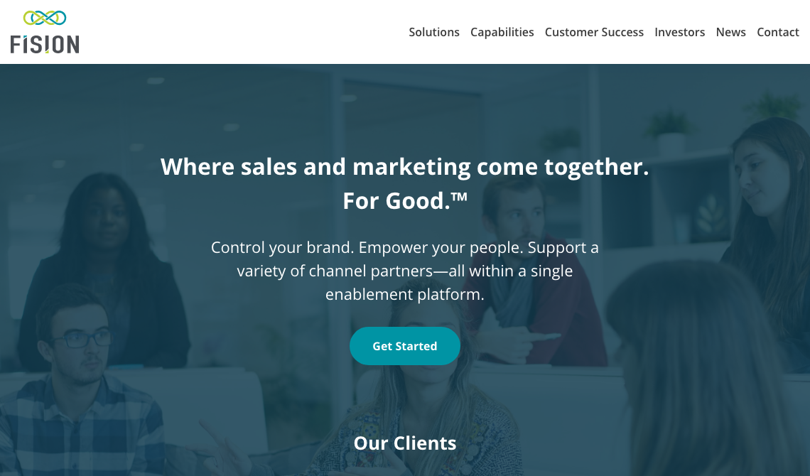 Fision sales tool homepage image