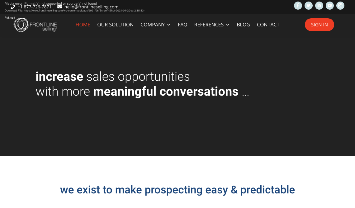 Frontline Selling sales tool homepage image
