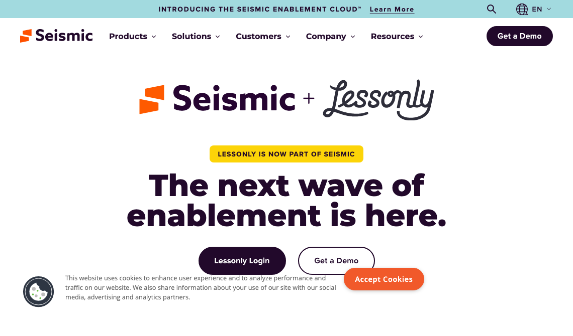 Lessonly sales tool homepage image