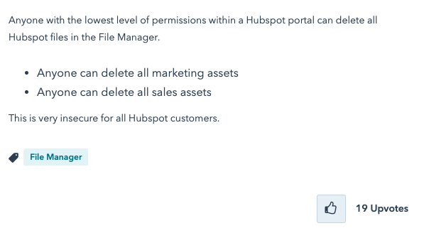 Hubspot File Permissions Issue