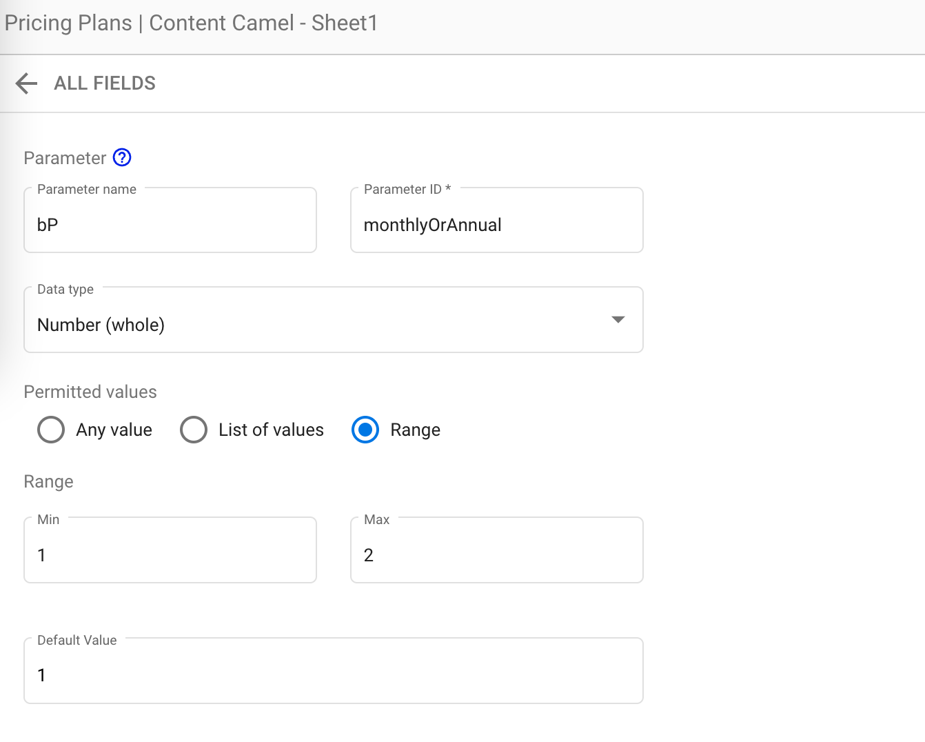 Google Data Studio slider