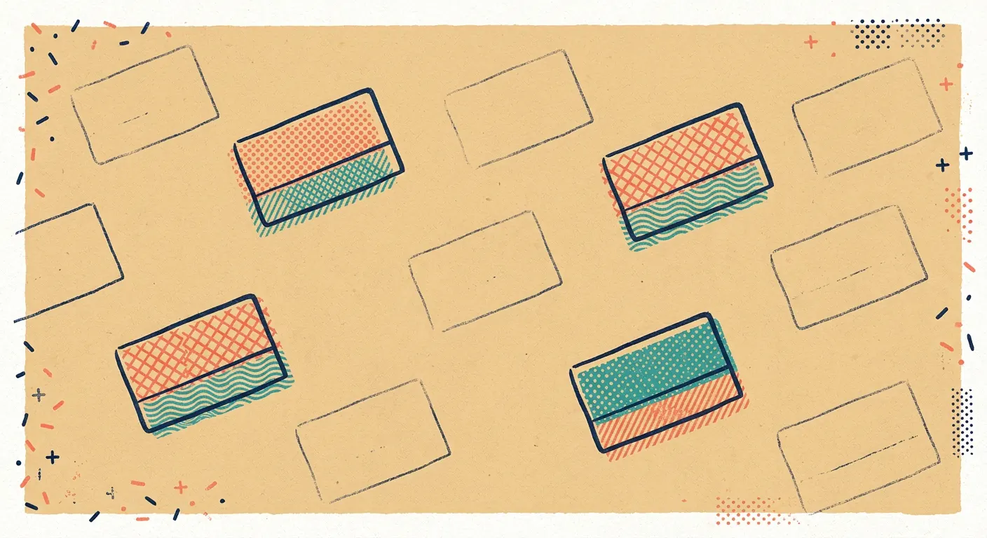 Eleven small tool shapes in a row, only three of them filled in with color and the rest left as faint outlines