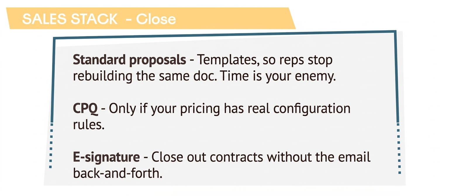 Sales stack level 3: Close